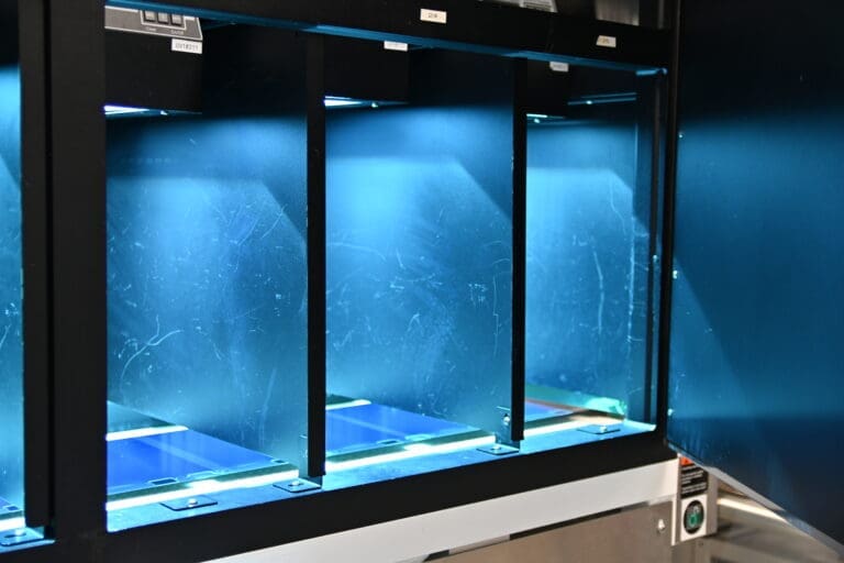 Photo of part of a Kent Displays contract roll-to-roll manufacturing line