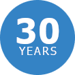 30 years icon blue