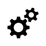 quality gears icon white